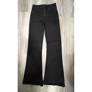 American Eagle Outfitters Black High Waisted Flare Jeans Womens Size 0 Long